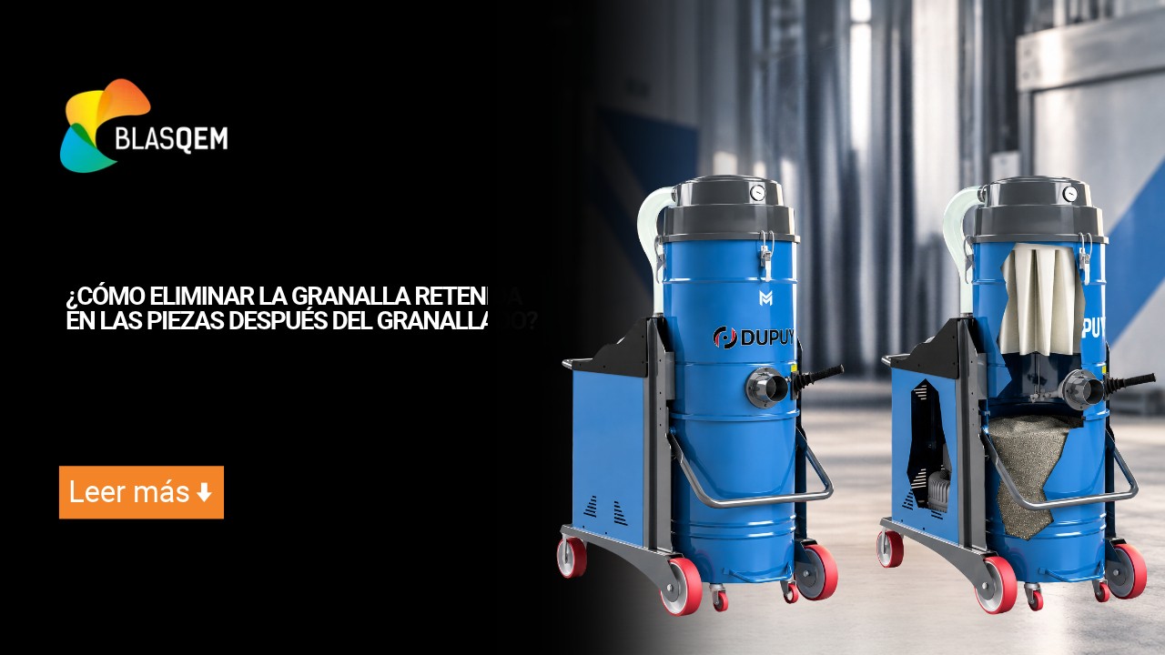¿Cómo eliminar la granalla retenida en las piezas después del granallado?