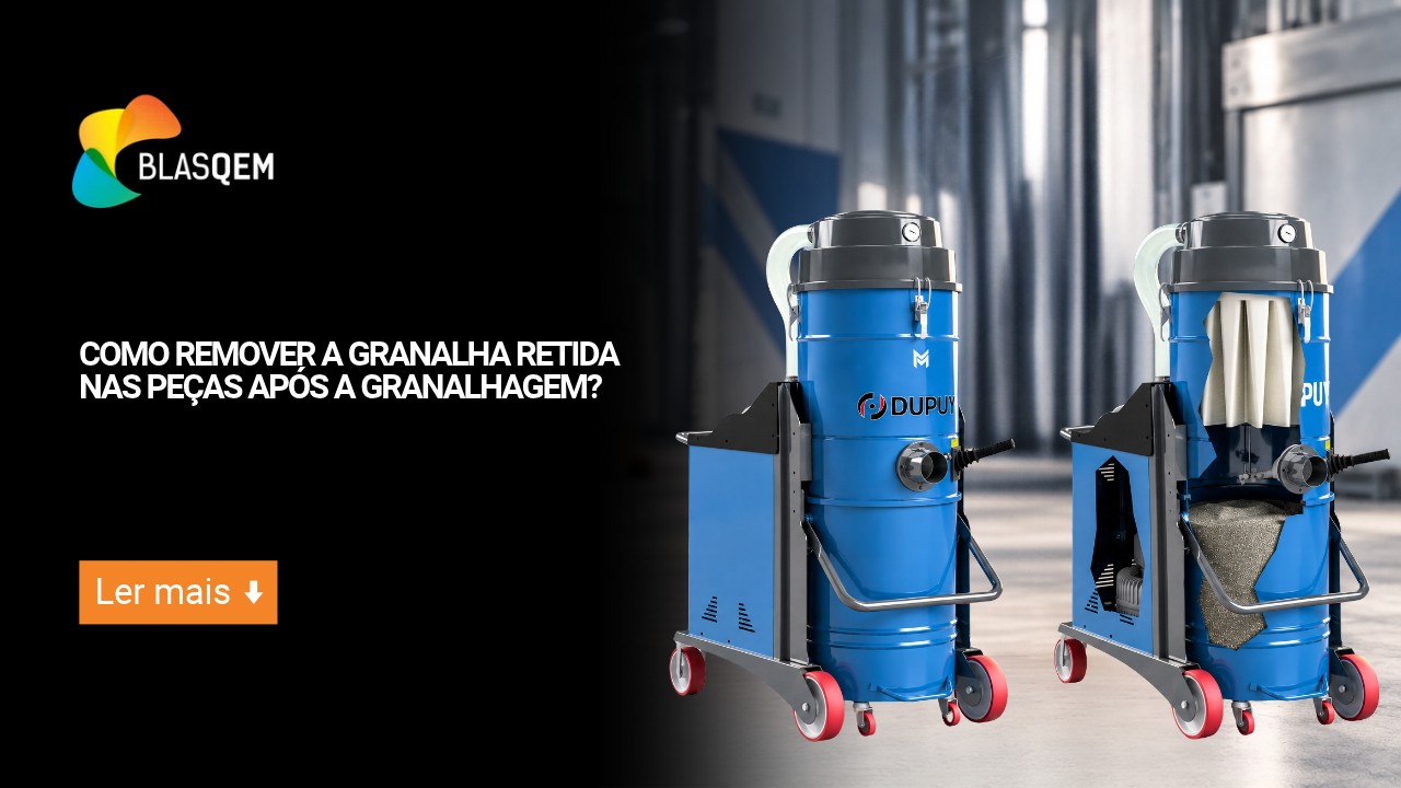 Como remover a granalha retida nas peças após a granalhagem?